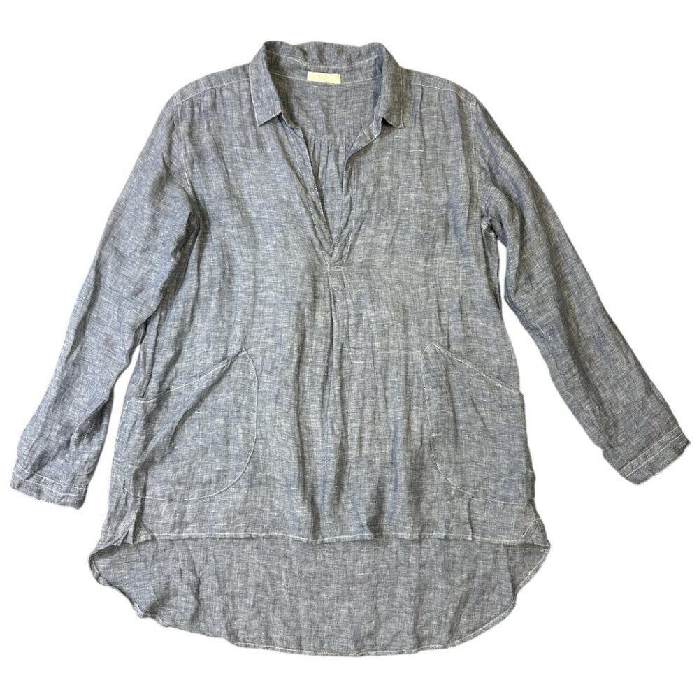 CP Shades Linen Popover Top Teton Tunic Sz S Lagenlook Coastal Beachy